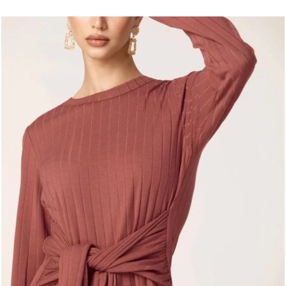 Veiled collection ribbed tie waist maxi dress - Picture 2 of 5